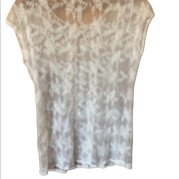 vintage y2k cream Embroidered Lace  Boho top resortwear cover up sheer blouse - Picture 5 of 6